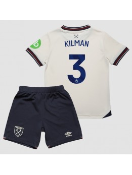 Billige West Ham United Max Kilman #3 Bortedraktsett Barn 2025-26 Kortermet (+ Korte bukser)